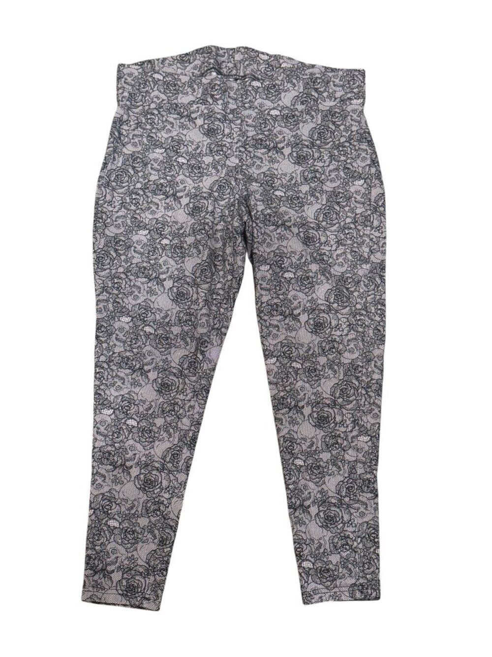Torrid Floral Skull Leggings Size 2X Black Gray Stretch